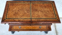 Italian Bombay Chest Commode Leather Wrapped Nightstand Bedside Table