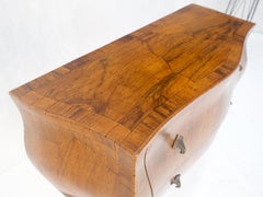 Italian Bombay Thick Olive Burl Wood Veneers Two Drawers Console Commode Chest