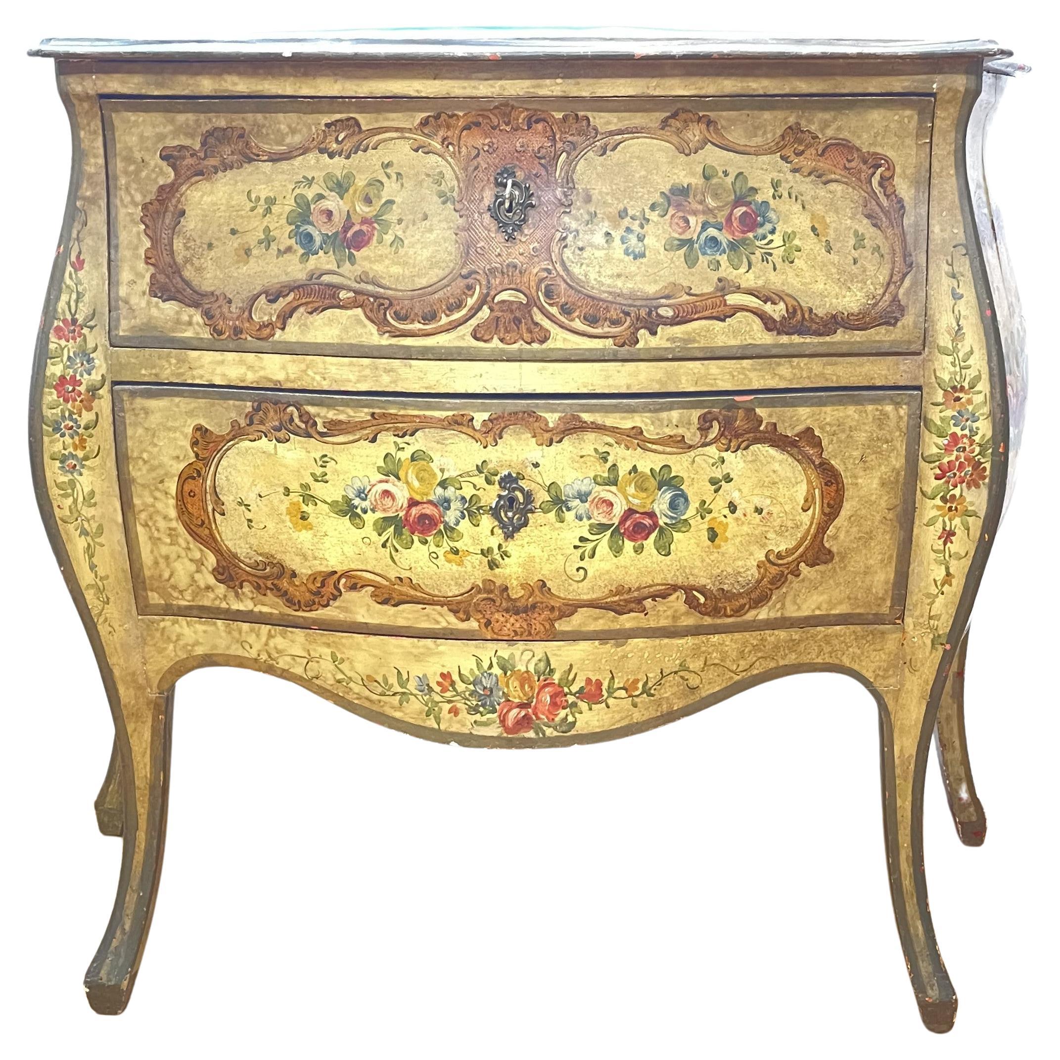 Italian Bombe Two-Drawer Commode For Sale