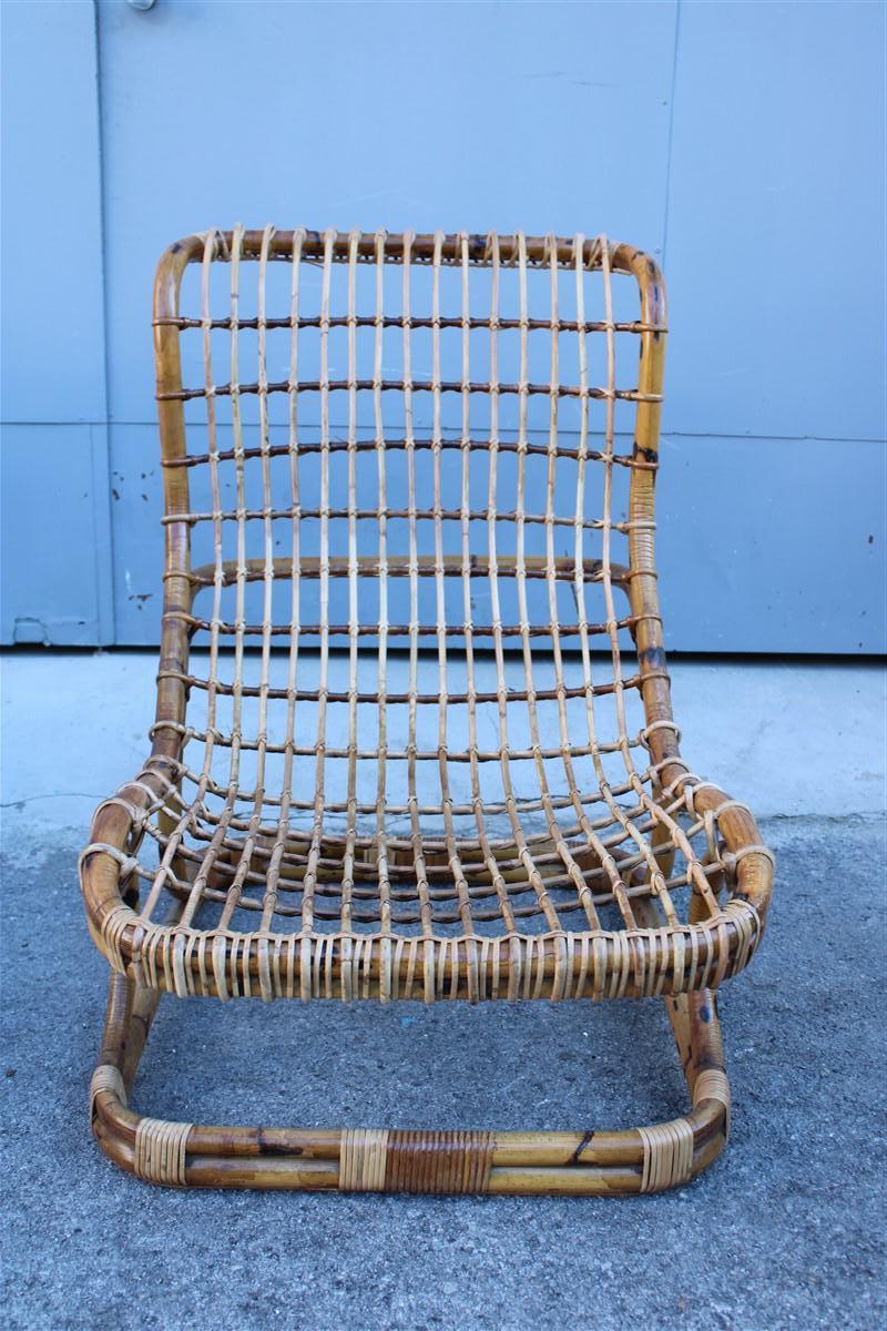 Italian Bonacina Tito Agnoli Armchair Rattan Mid-Century Model BP9 For Sale 2