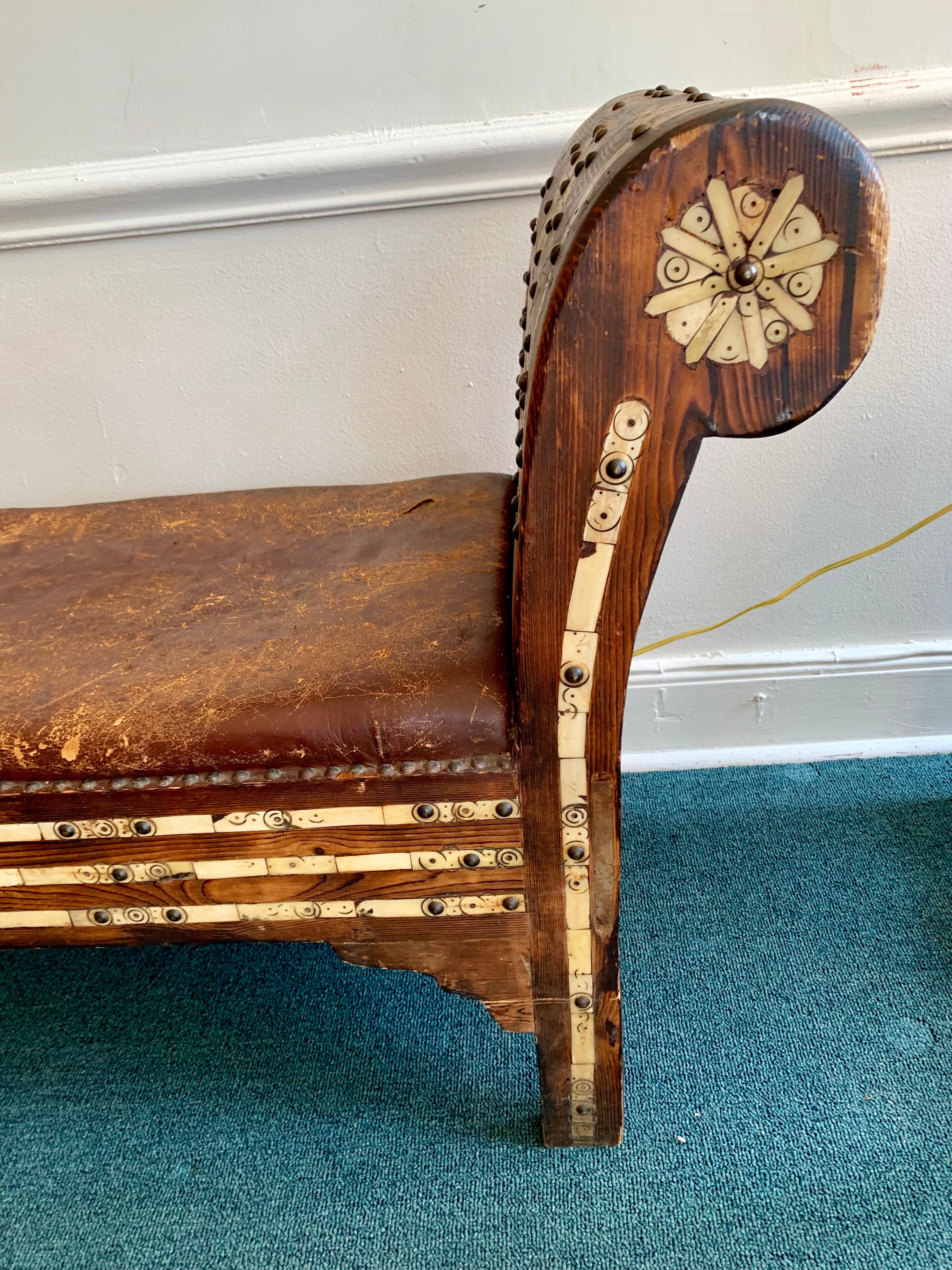settee bench leather