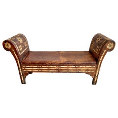 Hollywood Regency Benches Settees Chairs In White Brass And