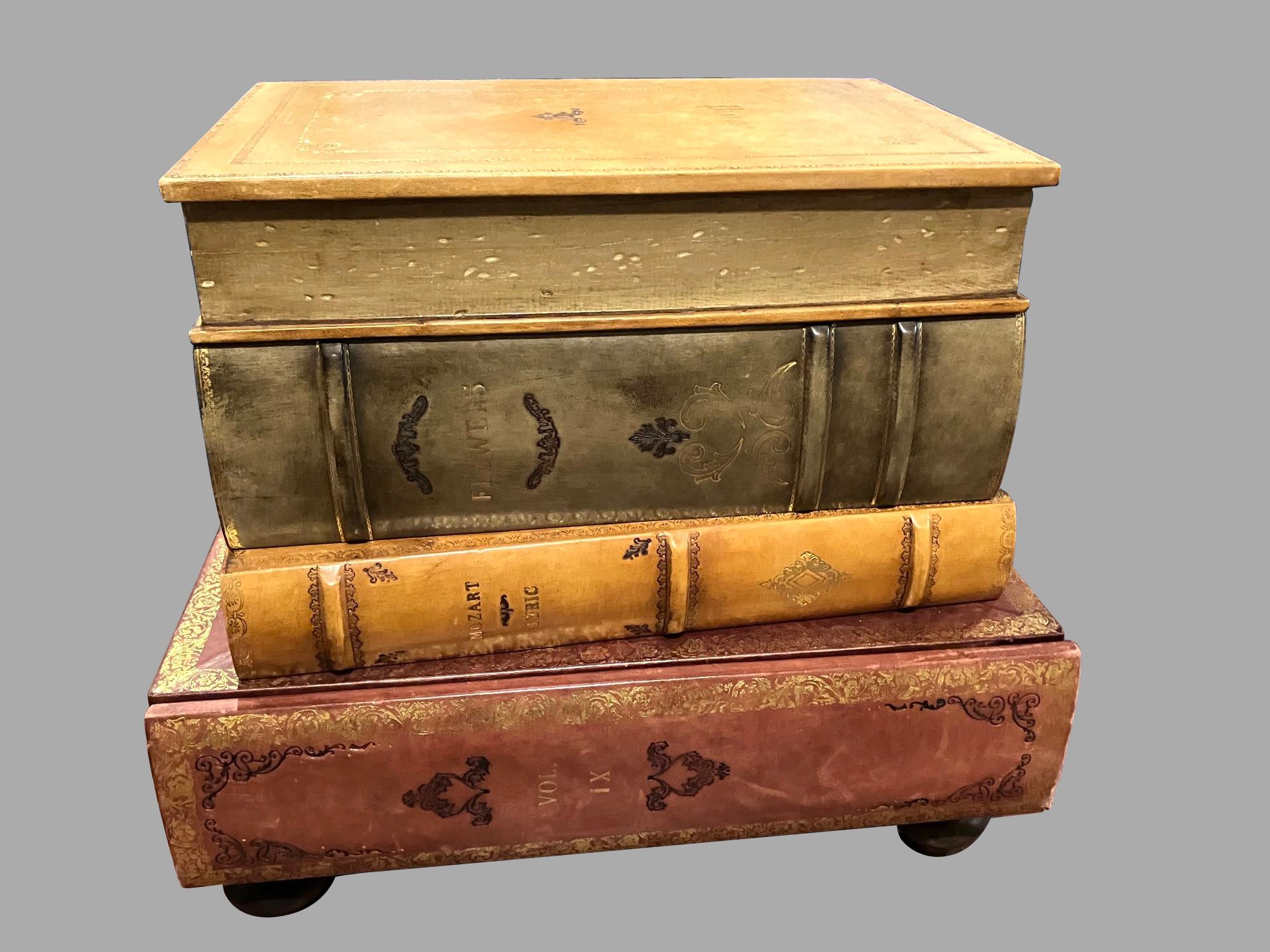 20th Century Italian Book Form Coffee Table with Drawer Retailed by Scully & Scully For Sale