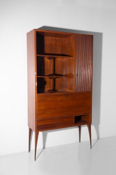 Italian bookcase cabinet in grissinato wood