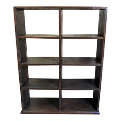 Antique Italian Bookcase from the 1800s in Solid Chestnut, Very Sturdy Natural Color