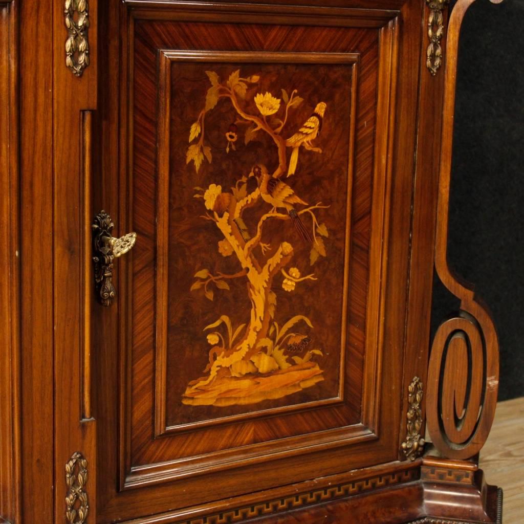 Italian Bookcase in Inlaid Walnut, Burl, Rosewood, Maple, Tulipwood, Fruitwood 1