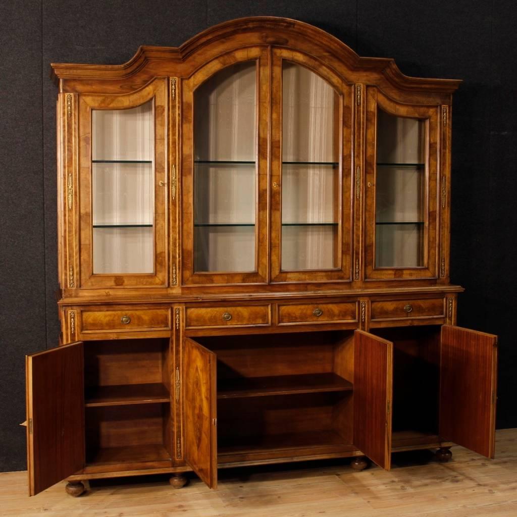 Italian Bookcase in Walnut and Burl Wood from 20th Century 3
