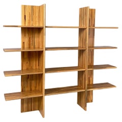 Italian bookcase in wood of different shades by Pool Shop, 1980s