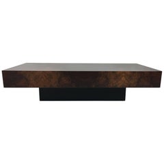 Italian Bookmatched Burl Veneer Coffee Table