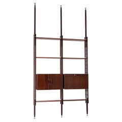 Italian Bookshelf with Ceiling Fixing in Exotic Wood