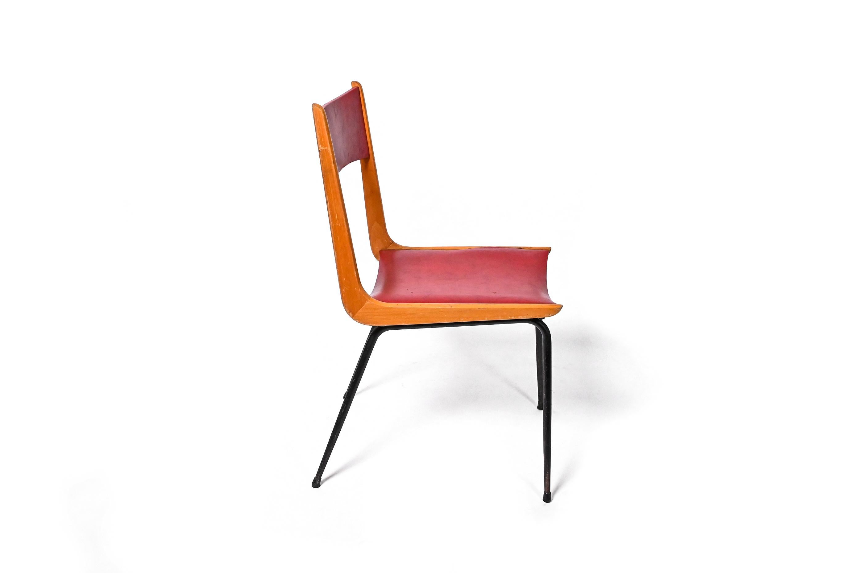 Mid-Century Modern Italian Boomerang Chair by Carlo De Carli, 1950s For Sale