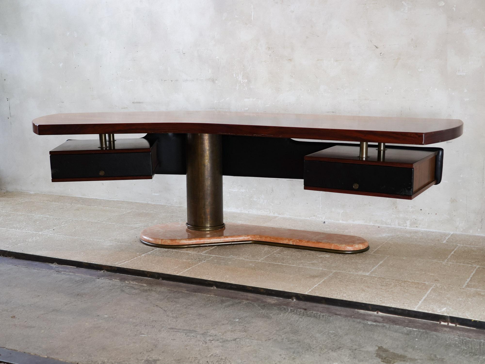 Mid-Century Modern Italian Boomerang desk by Renzo Schirolli, 1960s For Sale