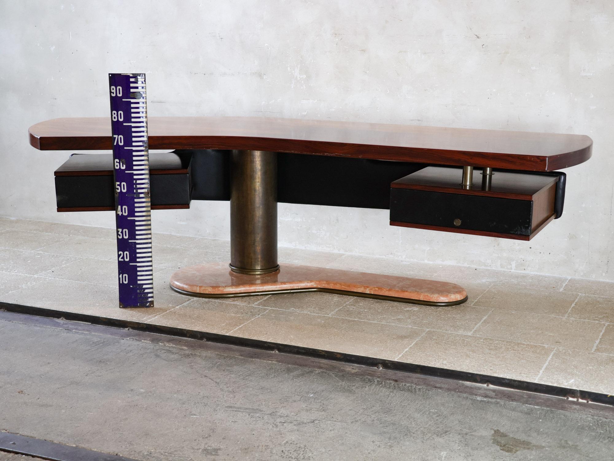 Italian Boomerang desk by Renzo Schirolli, 1960s In Good Condition For Sale In Baambrugge, NL
