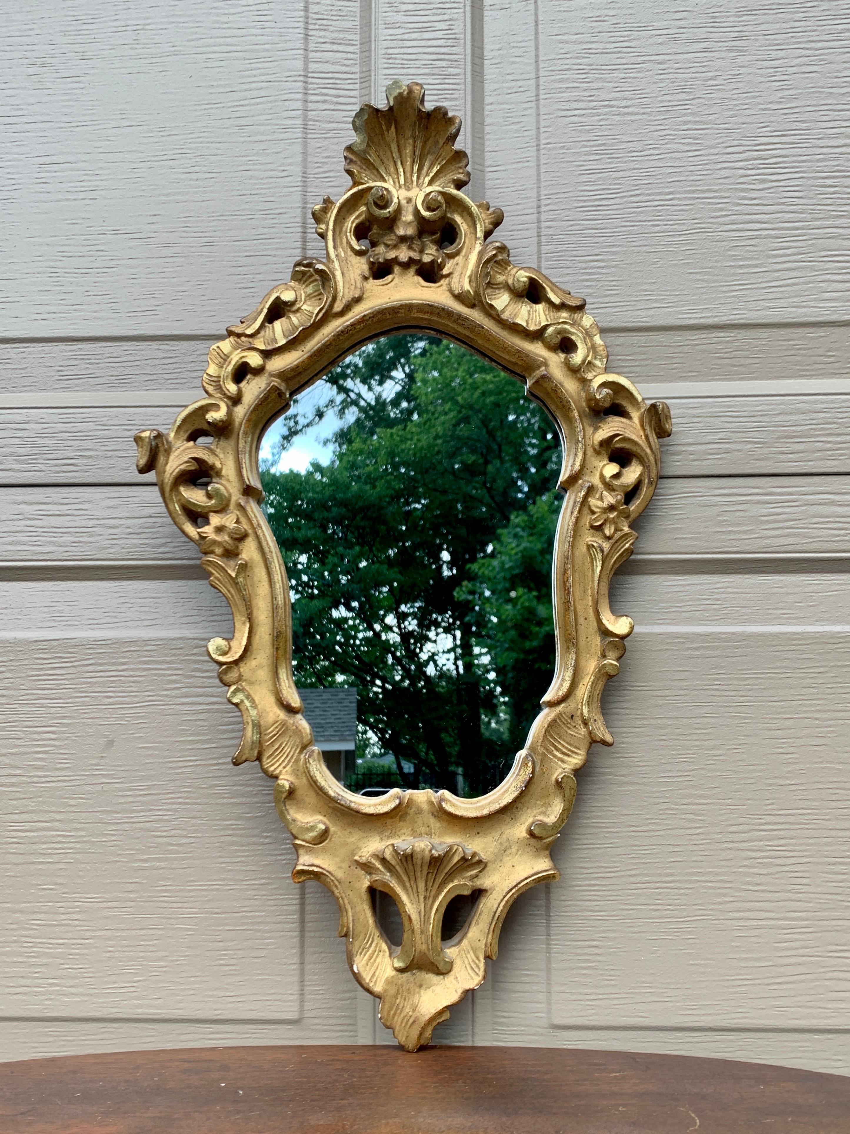 Italian Borghese Rococo Baroque Gilt Wood Mirror For Sale 5