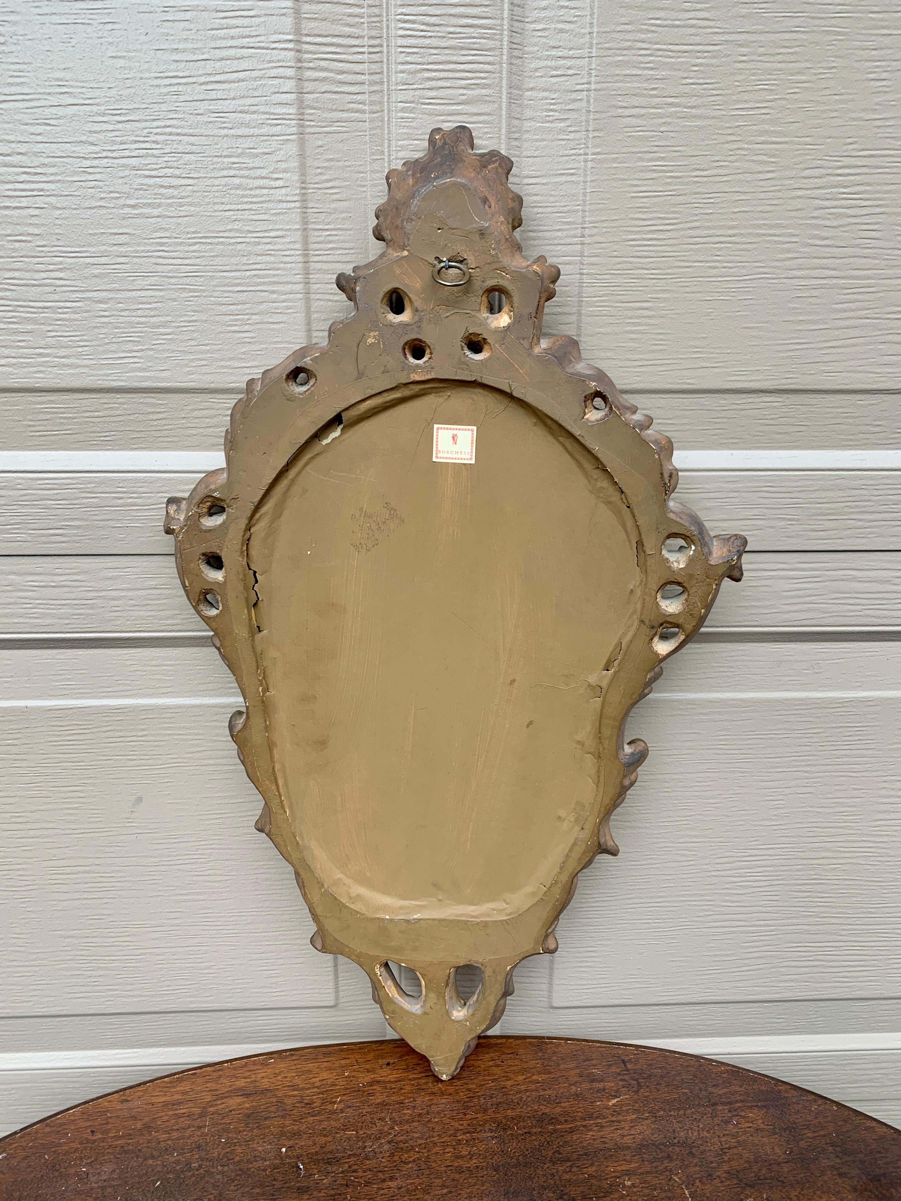 Italian Borghese Rococo Baroque Gilt Wood Mirror For Sale 3