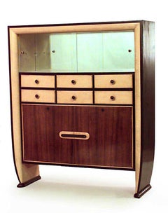 Italian Rosewood and Parchment Cabinet by Osvaldo Borsani, Circa 1940s