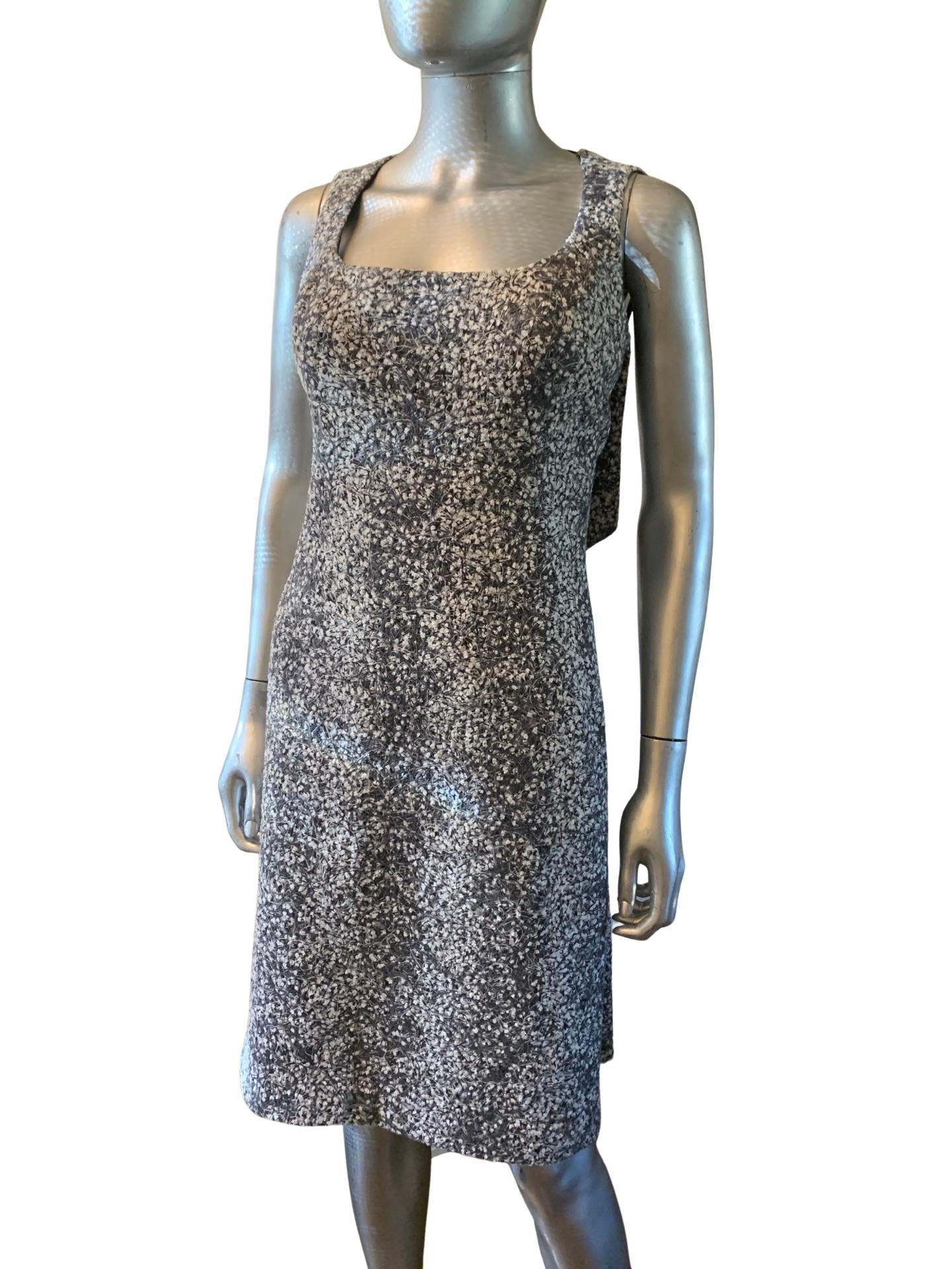 Gray Italian Bouclé Dress and Jacket Set by Peter Langner Saks Fifth Avenue Size 6  For Sale