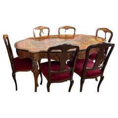 Italian Boulle Style Dining Room Suite, Napoleon III, 5-Piece Set