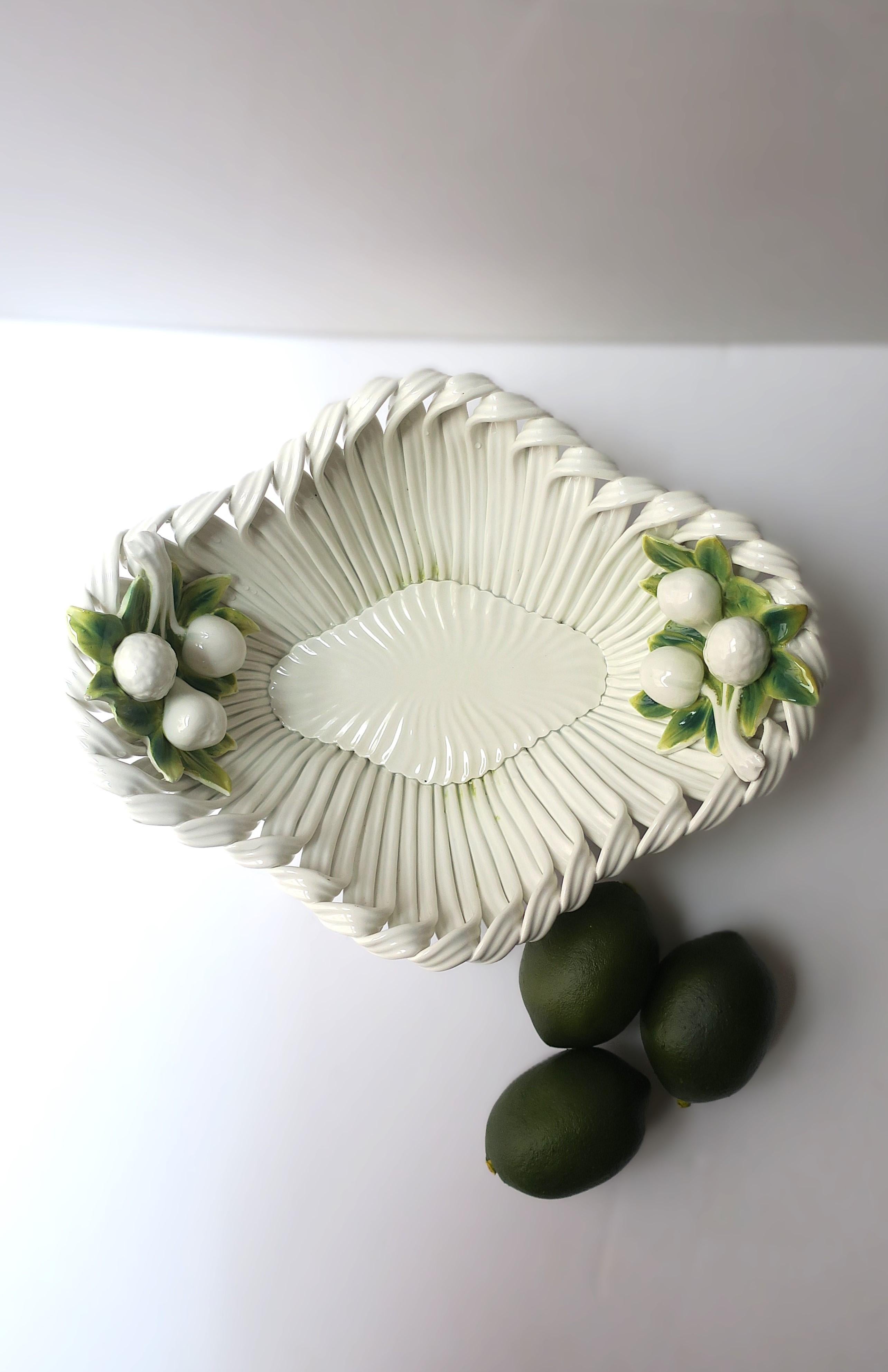 20th Century Italian Bowl with Fruit Trompe L'oeil