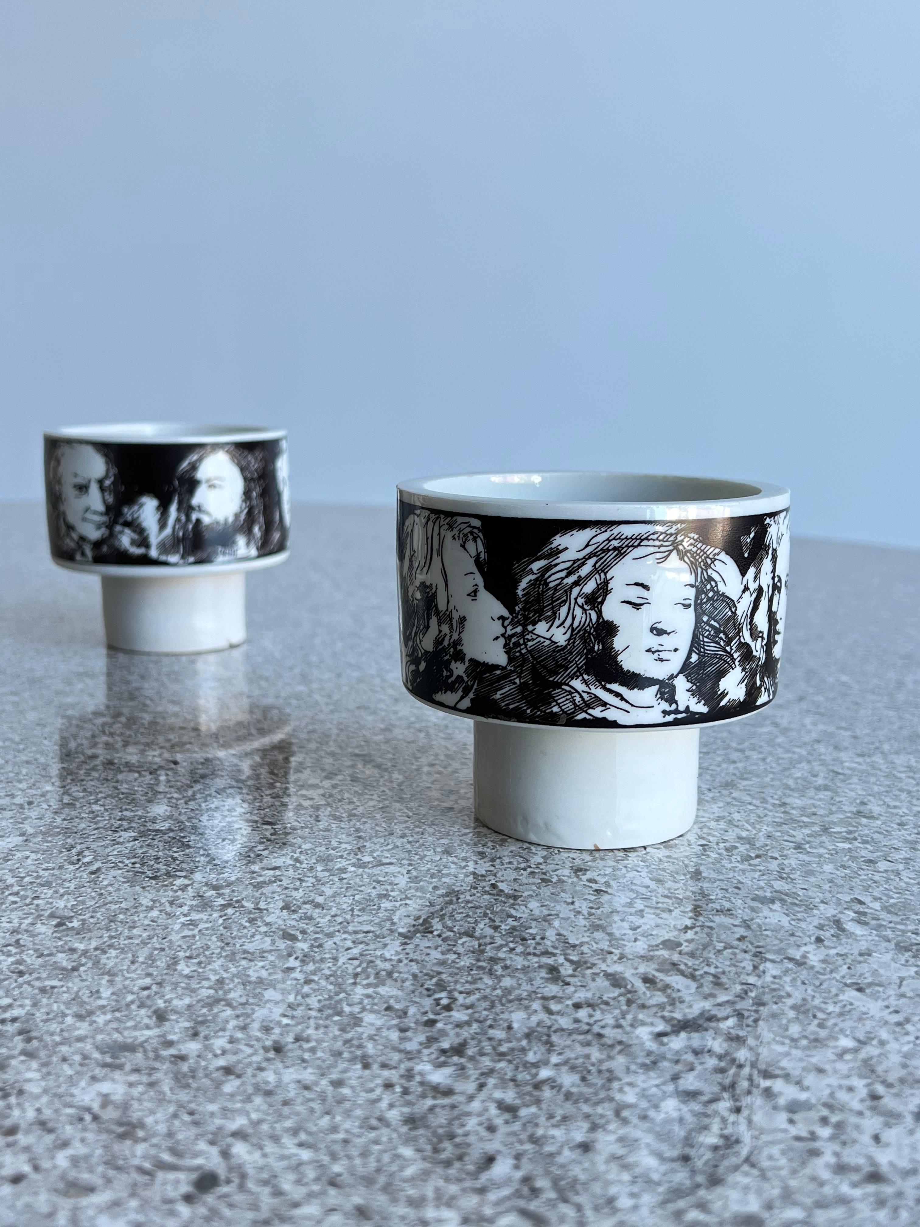 Mid-Century Modern Italian Bowls by Pietro Annigoni for Porcellane Eva Sud For Sale