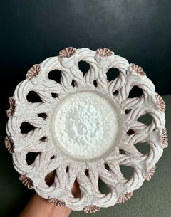 1950s Italian Braided Ceramic Decorative Bowl