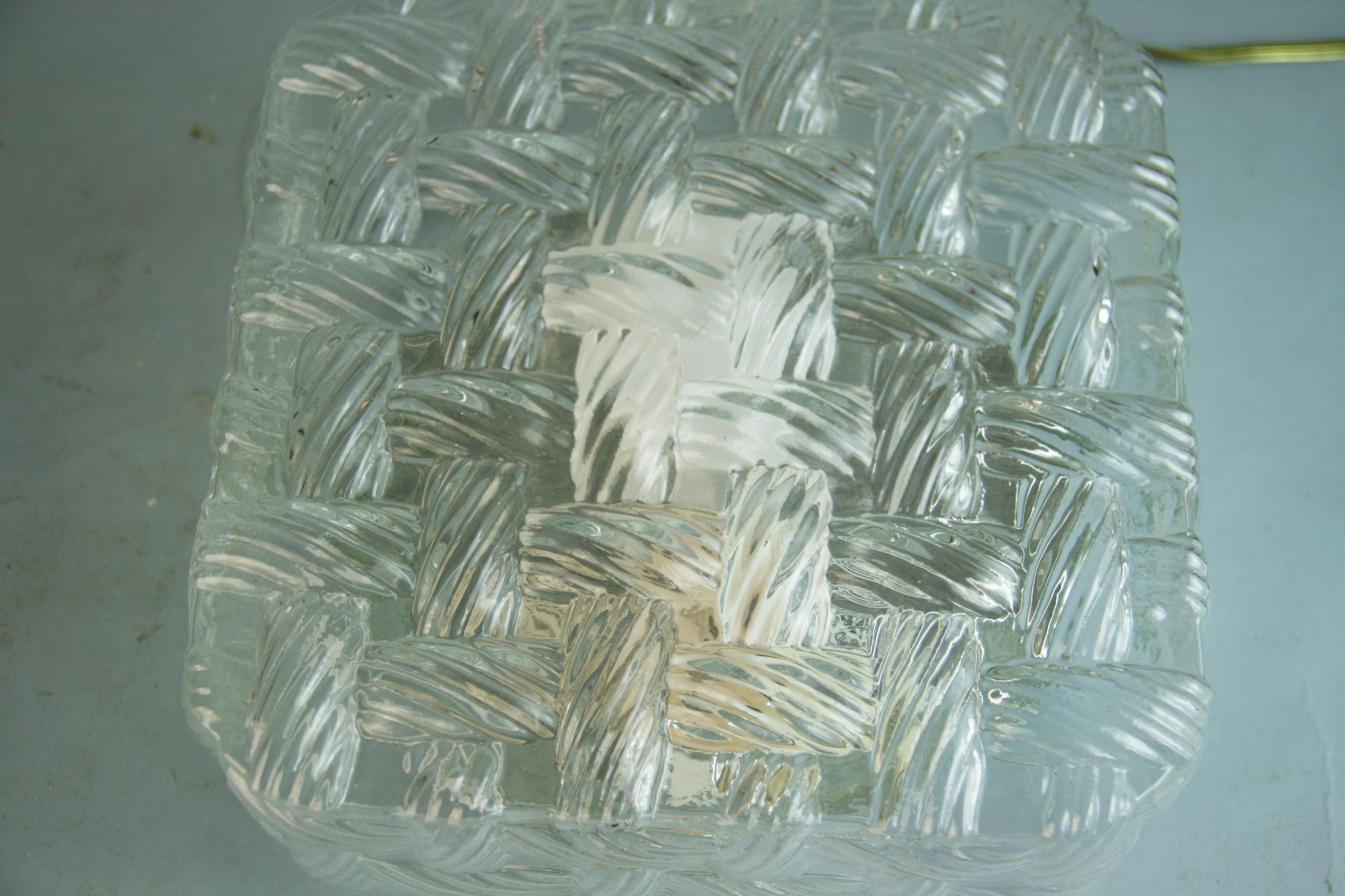Italian Braided Clear Glass Flush Mount For Sale 1
