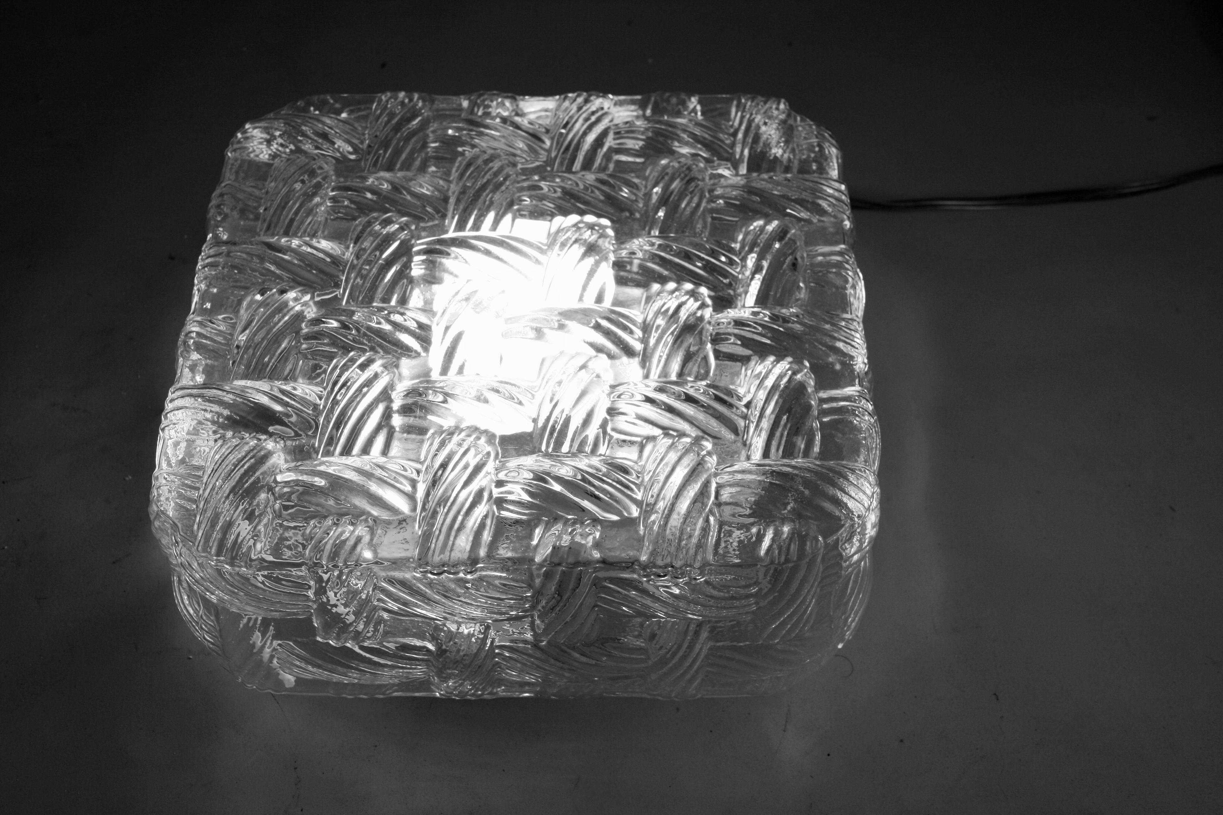 Italian Braided Clear Glass Flush Mount For Sale 2