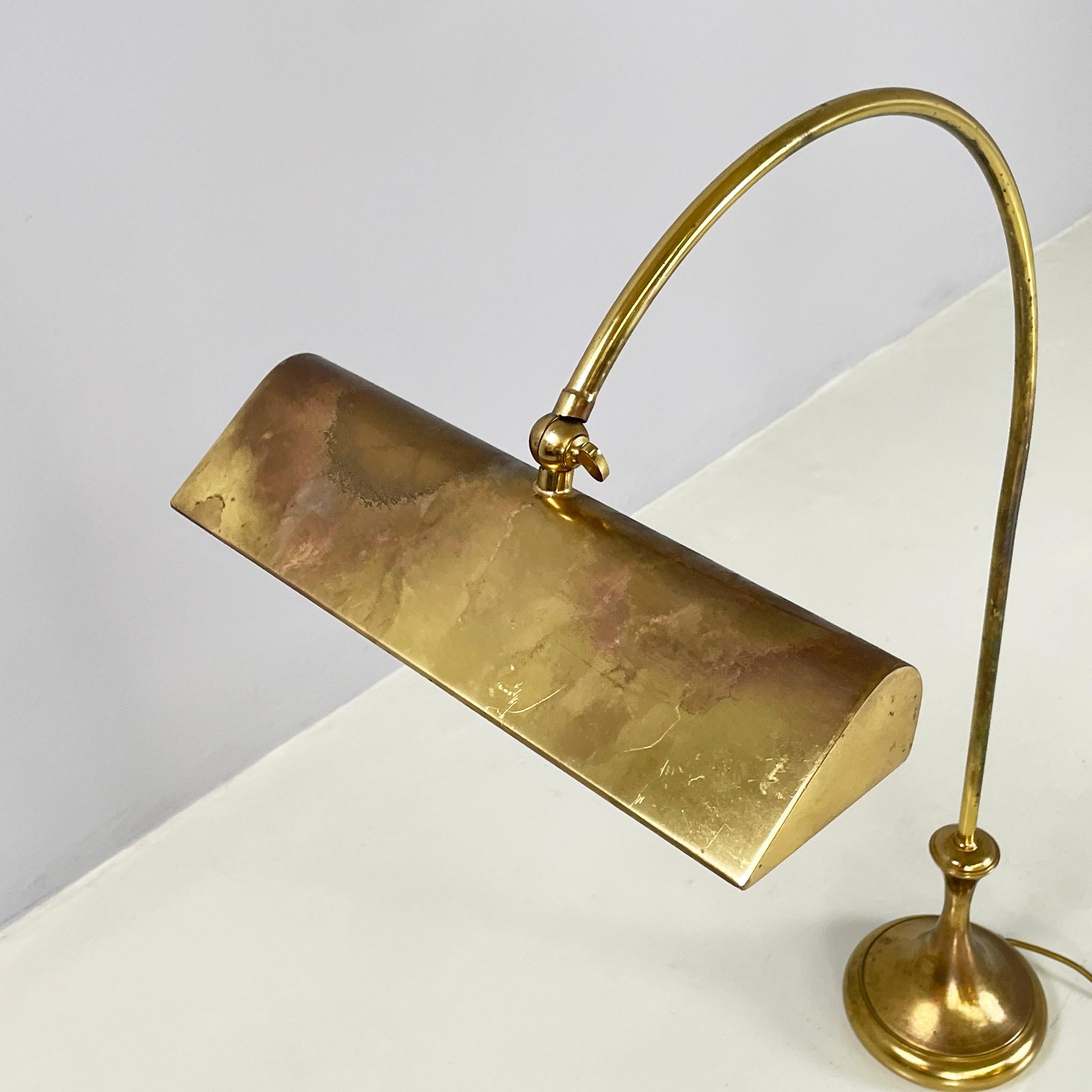 Italian Brass adjustable table lamp in ministerial lamp style, 1920s For Sale 3