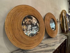 Italian Brass and Bamboo Mirrors