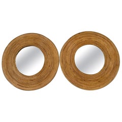 Italian Brass and Bamboo Mirrors