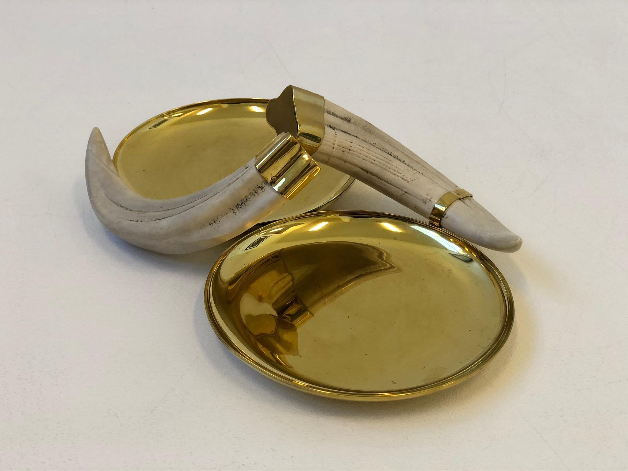 Italian Brass and Boards Tusk Dish For Sale 1