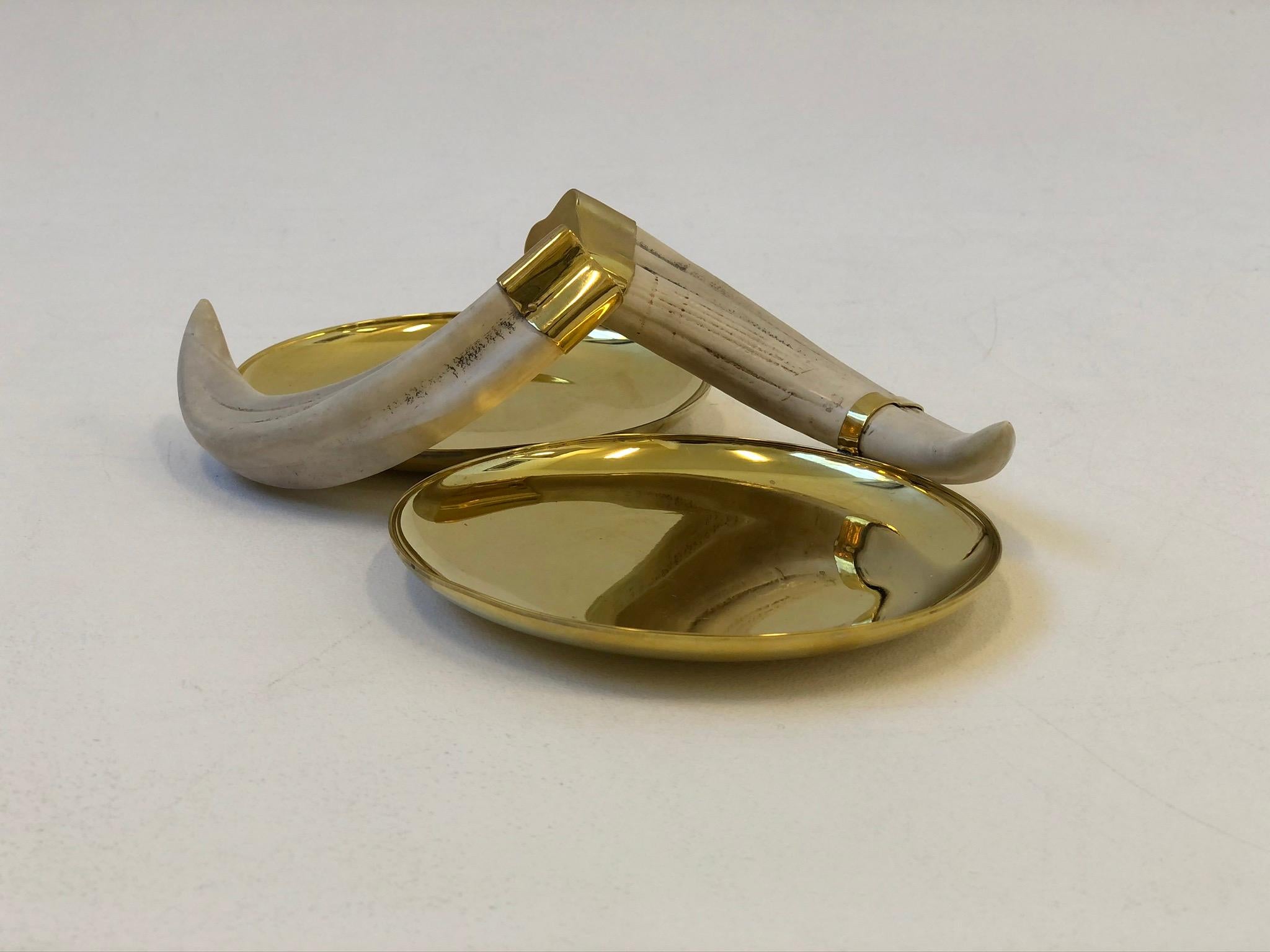 Italian Brass and Boards Tusk Dish For Sale 2