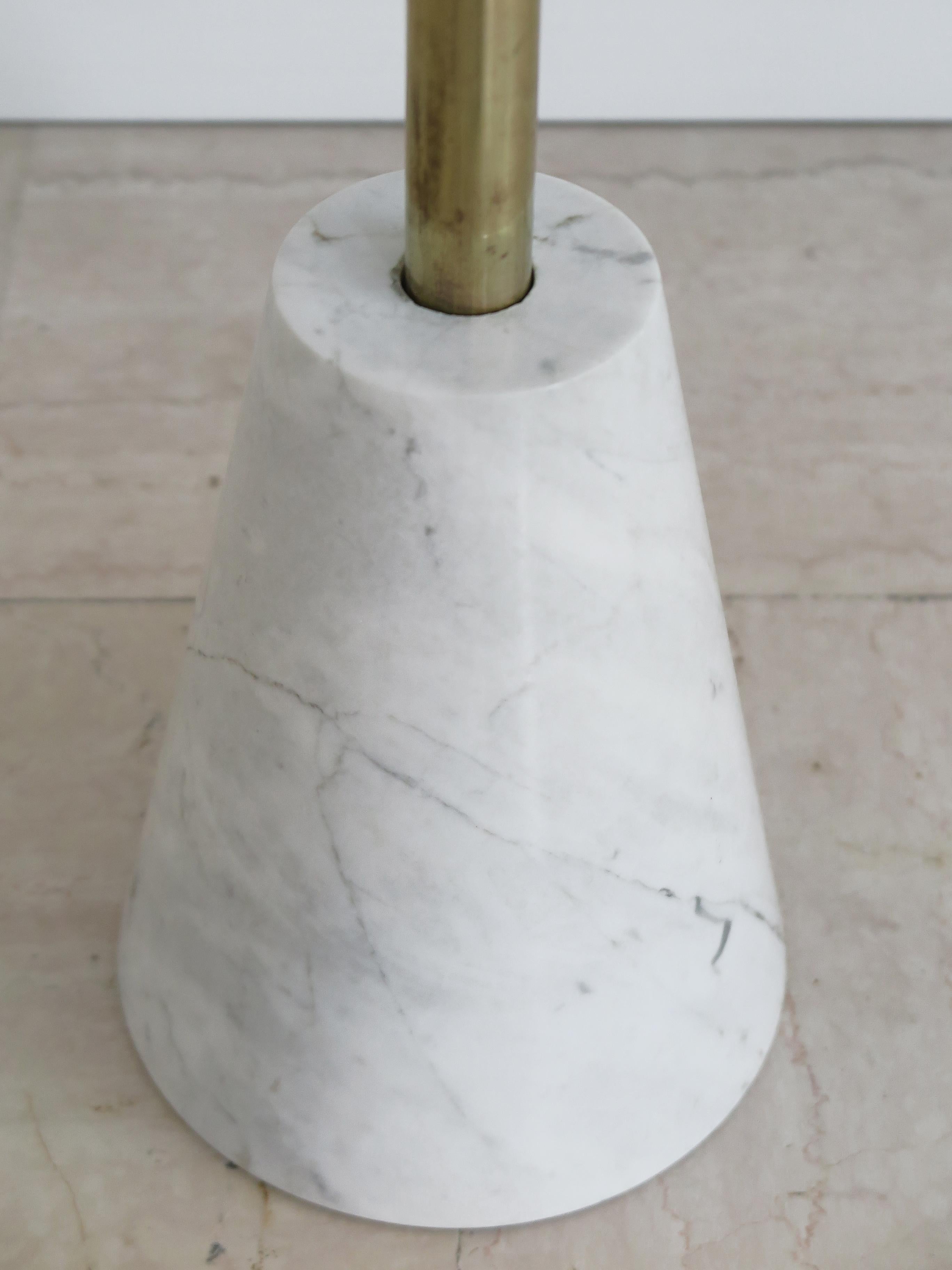 Italian Brass and Carrara Marble Coffe Table, 1970s For Sale 5