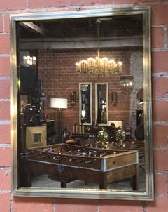 Italian Brass and Chrome Wall Mirror Attributed to Willy Rizzo, 1970s