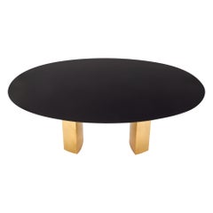 Table de salle à manger italienne en laiton et corian