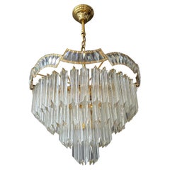 Italian Brass and Crystal Tiered Chandelier, circa 1970 - 1980