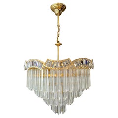 Italian Brass and Crystal Tiered Chandelier, circa 1970 - 1980