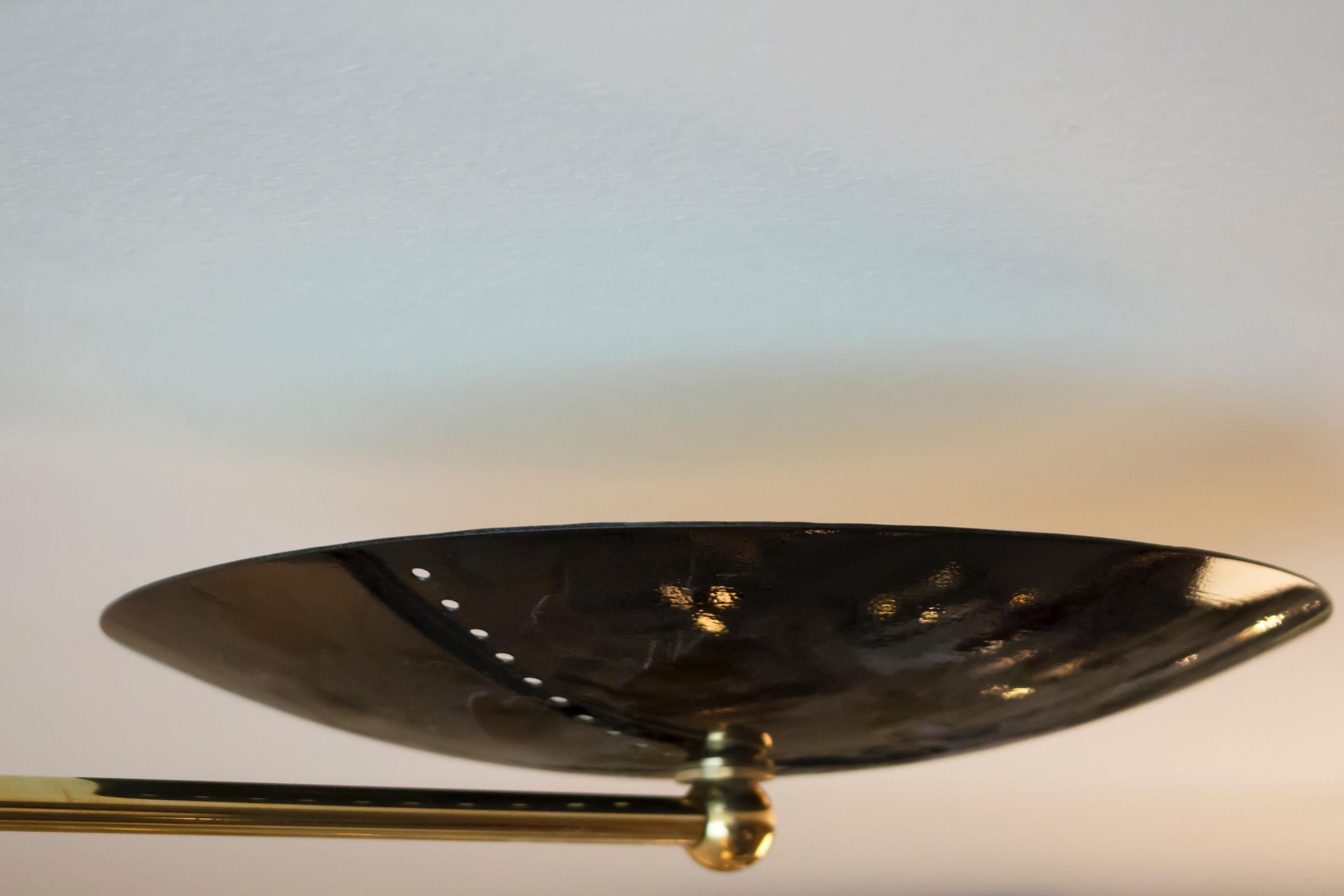 Italian Brass and Enamel Ceiling Mounted Light 3