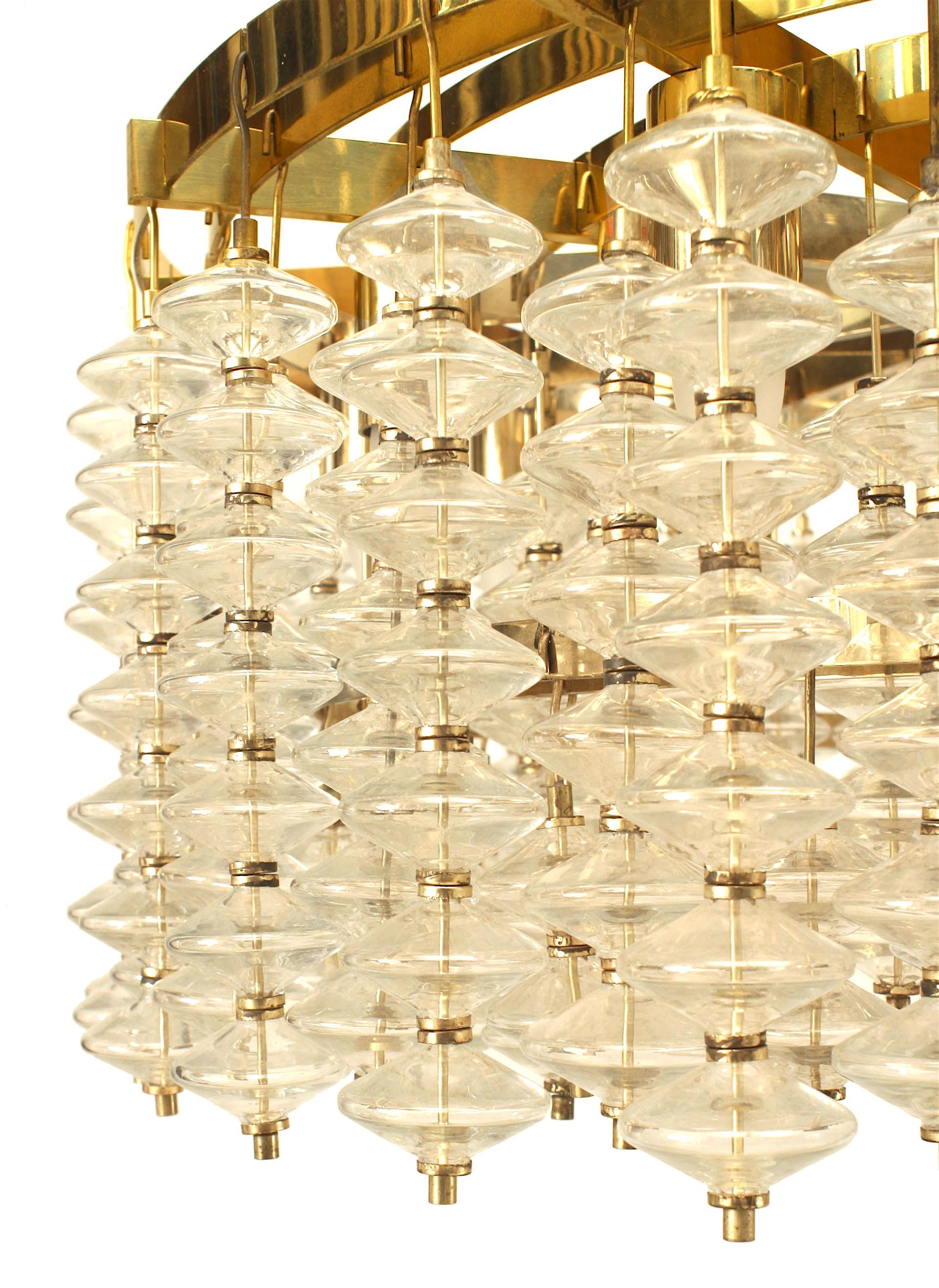 Italian Brass and Glass Bubble Chandeliers In Good Condition In New York, NY