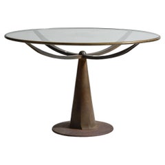 Italian Brass and Glass Center Table