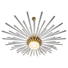 Lustre italien en laiton et verre