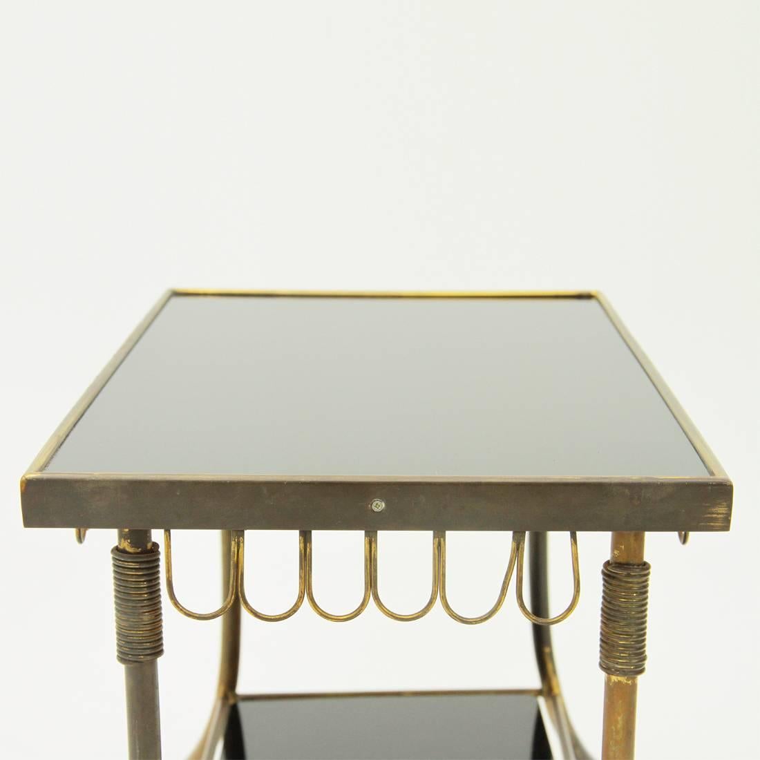 Italian Brass and Glass Coffee Table, 1950s In Good Condition In Savona, IT