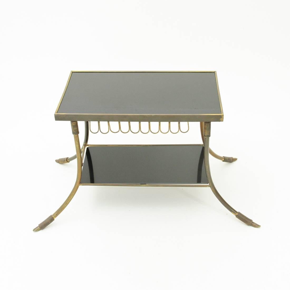 Mid-20th Century Italian Brass and Glass Coffee Table, 1950s