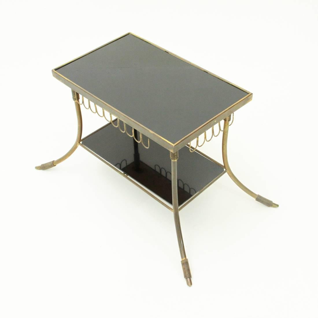 Italian Brass and Glass Coffee Table, 1950s 1