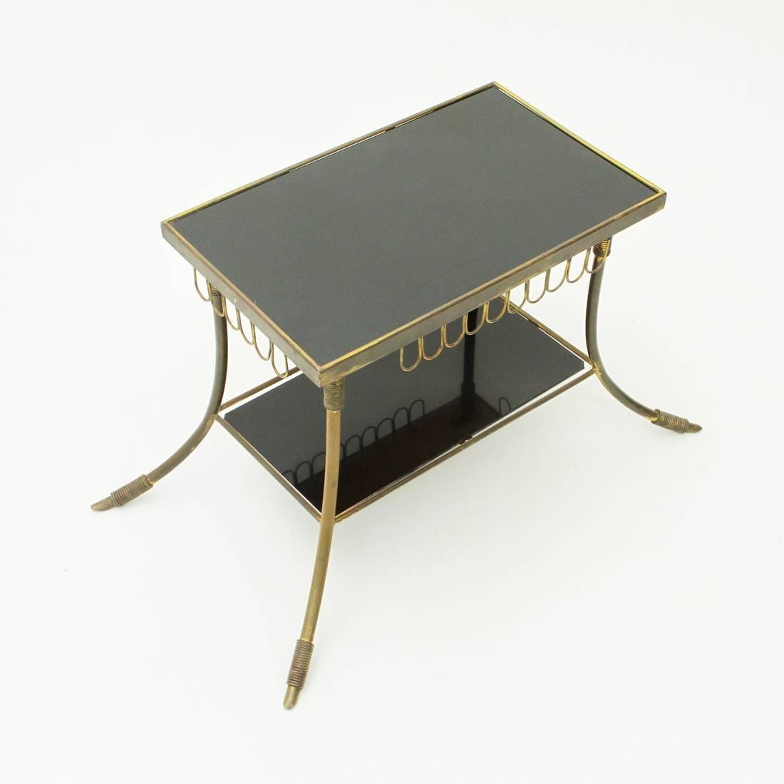 Italian Brass and Glass Coffee Table, 1950s 2