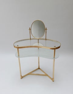 Italian Brass and Glass Dressing/Vanity Table, 1950s