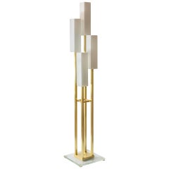 Italian Brass and Glass Floor Lamp
