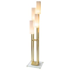 Italian Brass and Glass Floor Lamp