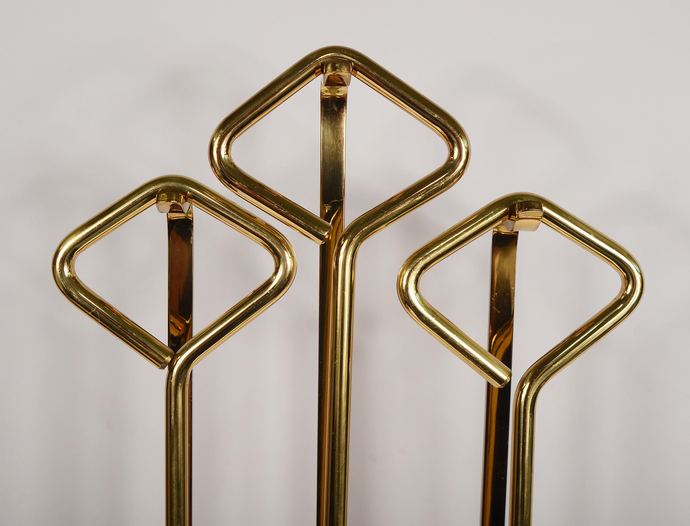 Italian Brass and Glass Modernist Fireplace Tools 3