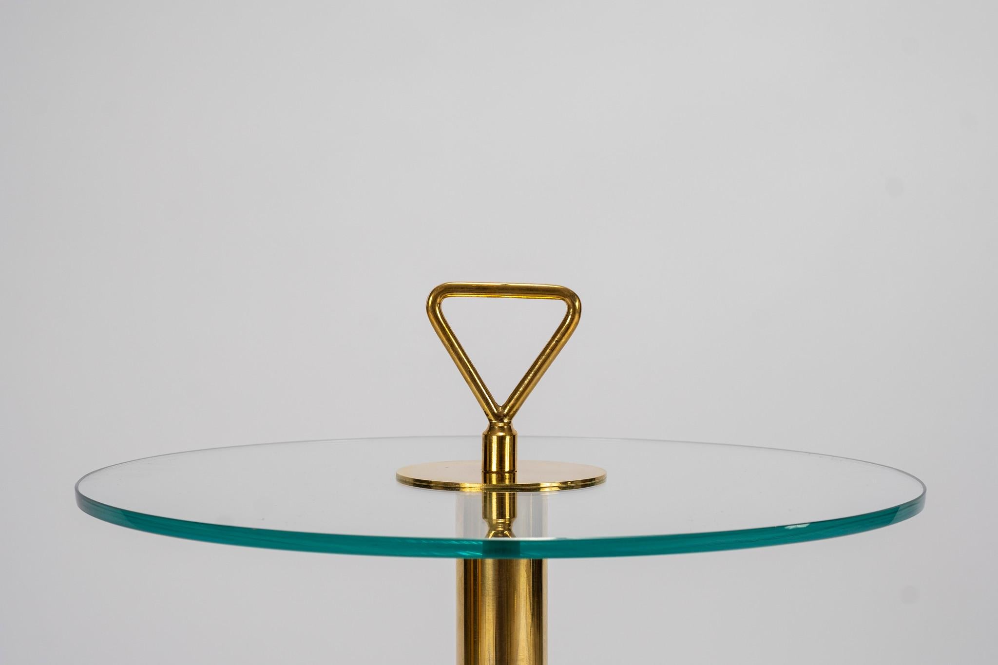 Modern Italian Brass and Glass Occasional Table